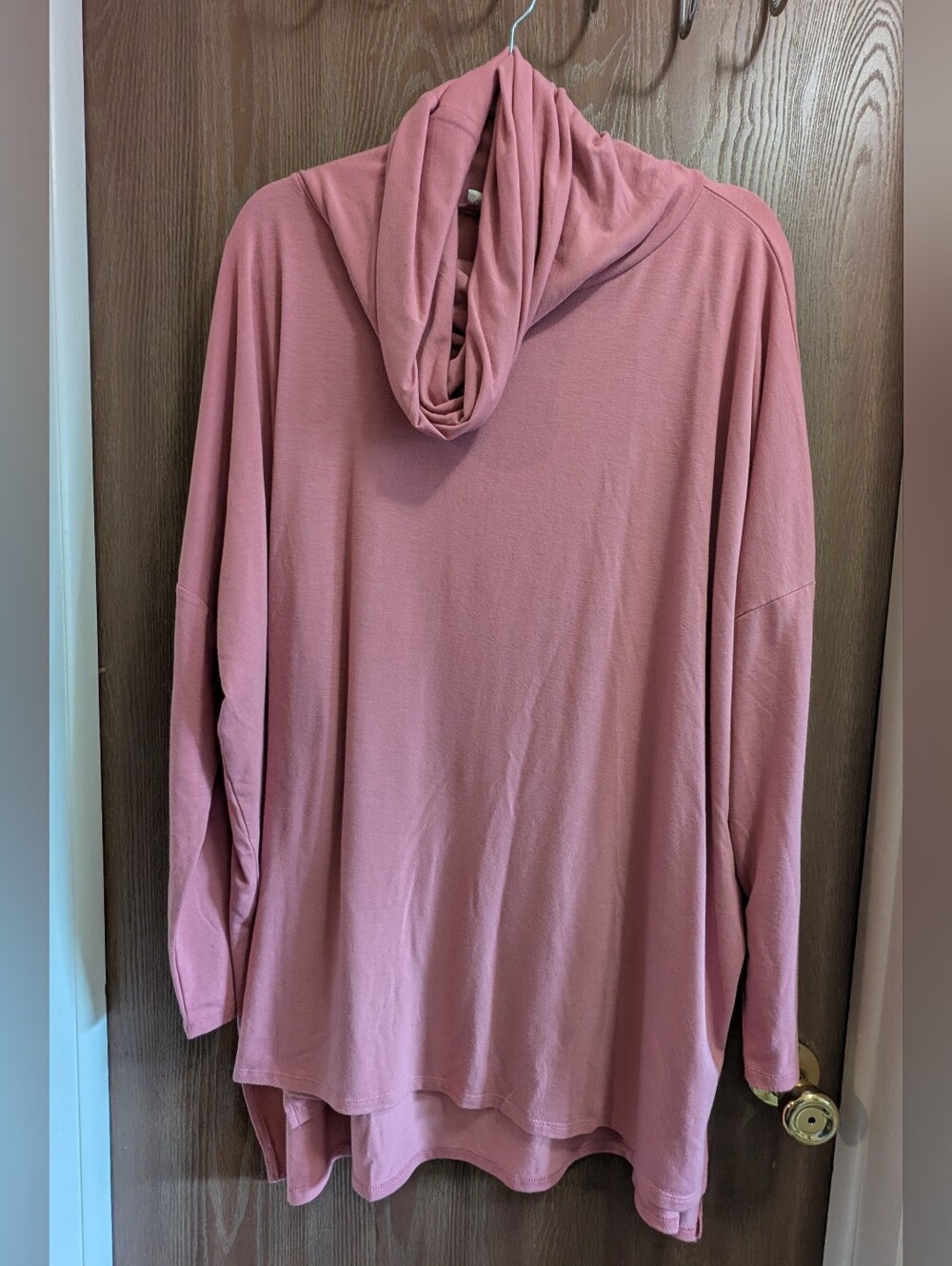 Zenana Outfitters Rose Cowl Neck Long Sleeve Tunic